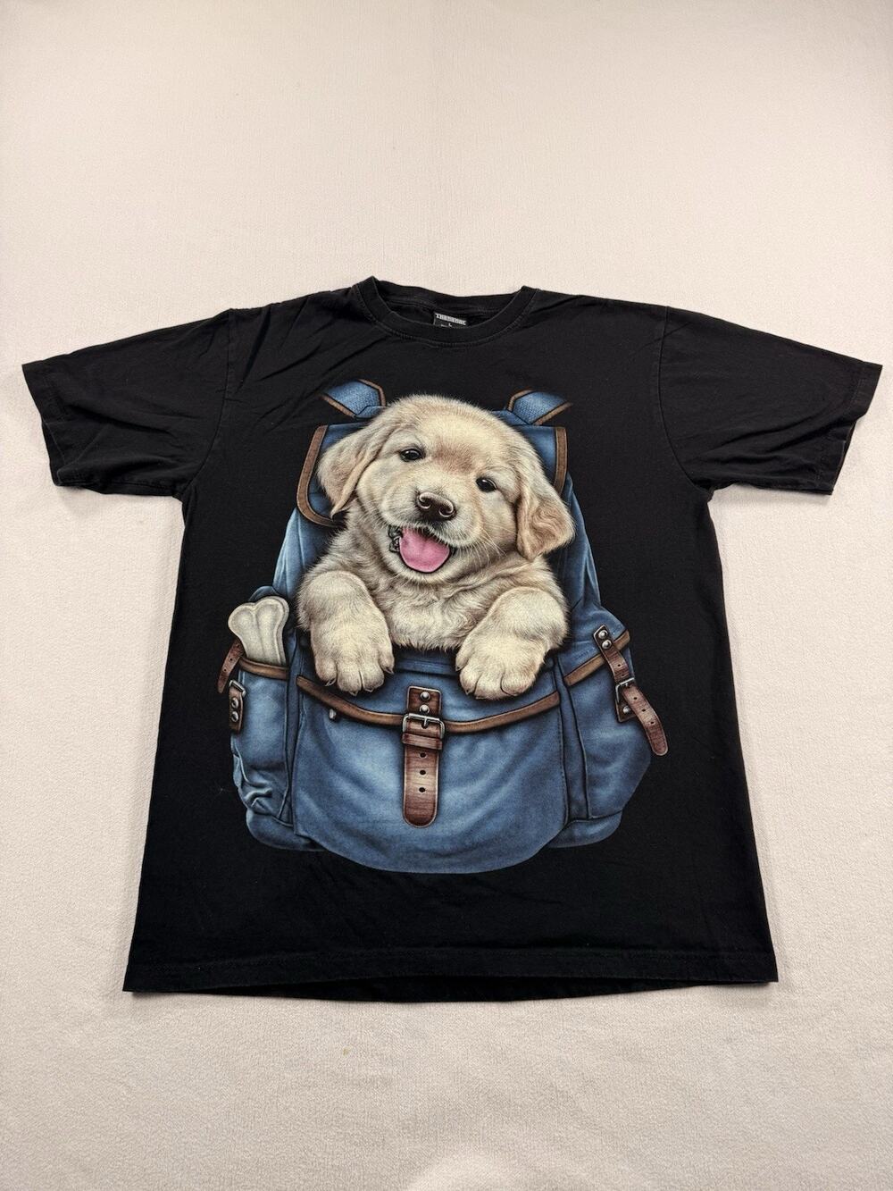 Thanabat Size Large Golden Retreiver in Backpack tshirt Funny Aop Tee